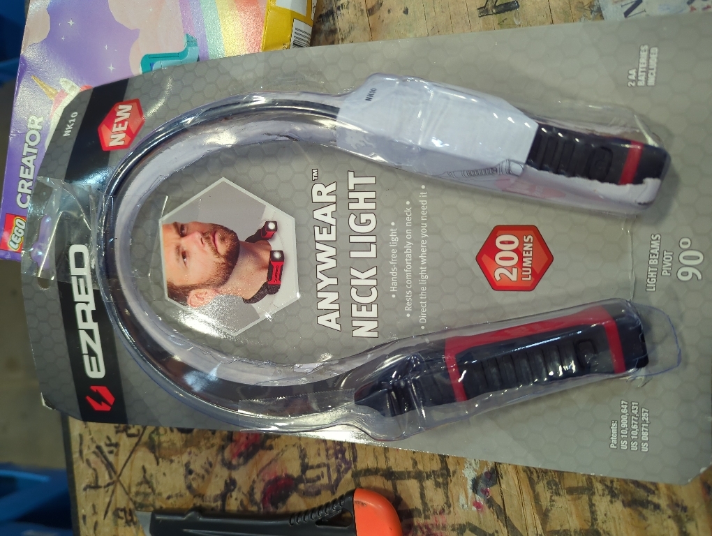 EZRED ANYWEAR Rechargeable Neck Light for Hands-Free Lighting - NK15, Perfect Light for Mechanics, Camping, Hunting, DIY Projects, Reading