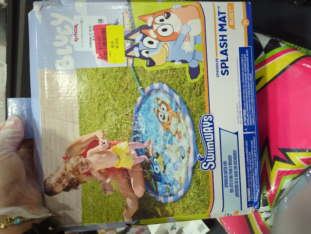 SwimWays Bluey Splash Mat, Kids Splash Pad, Outdoor Toys, Bluey Party Supplies and Water Toys for Kids Ages 1 & Up