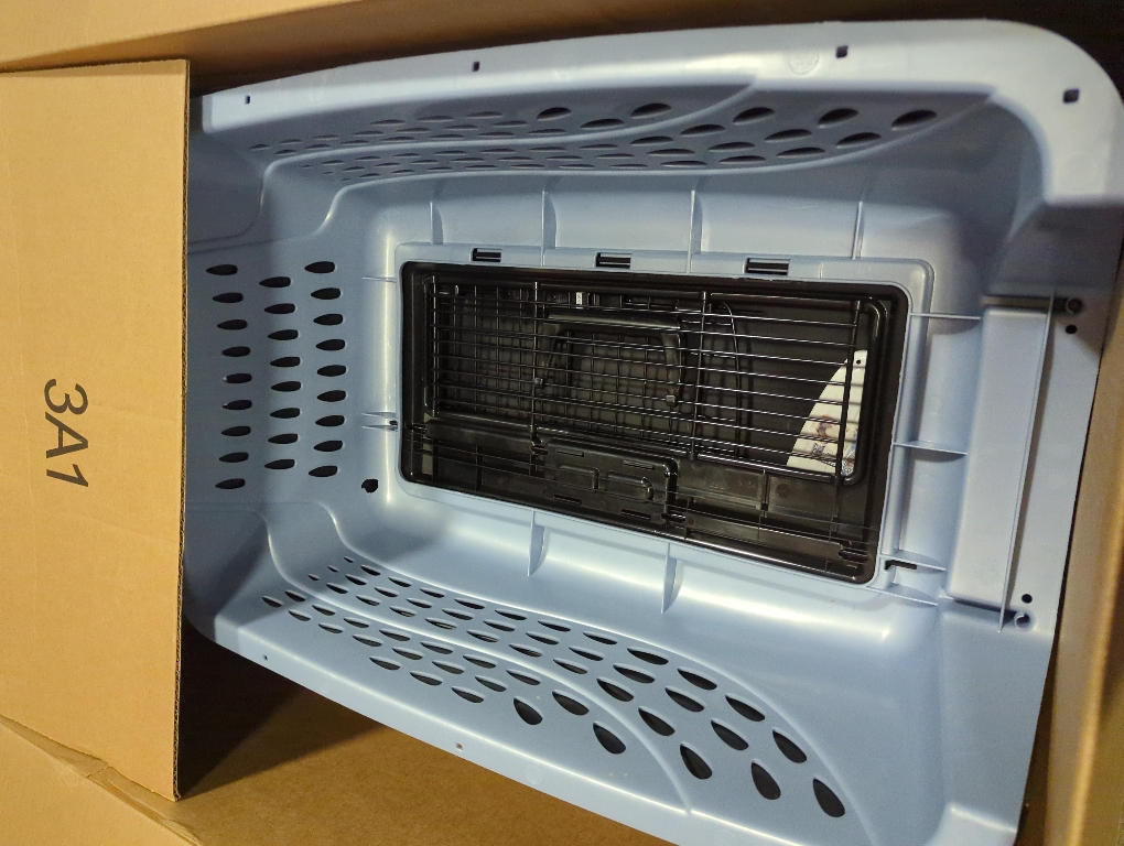 Petmate Dog Crates for Small Dogs & Cat Carriers, Two-Door Plastic Pet Kennel, Top & Front Loading, Made in USA, 24, Blue