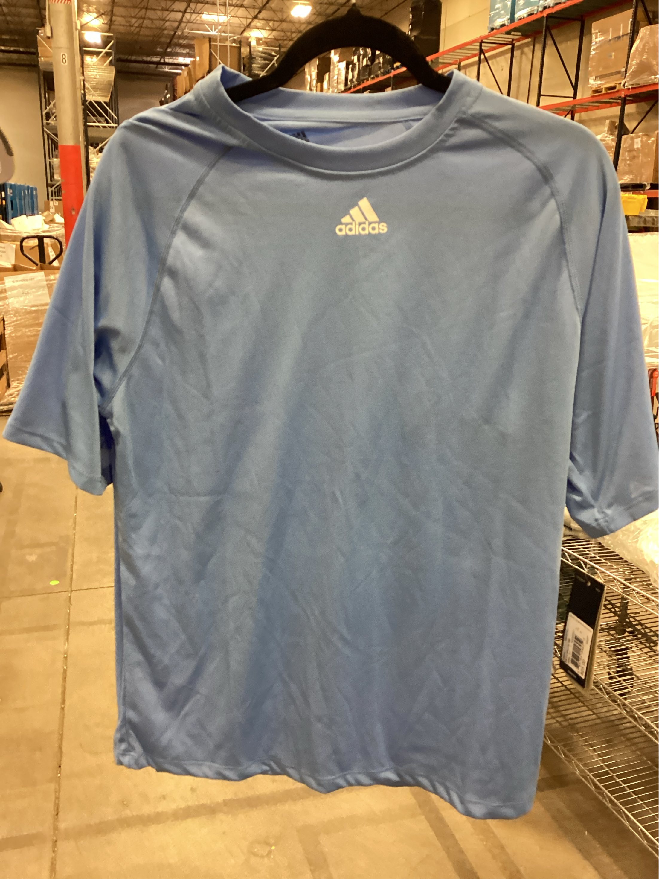 SIZE S.  Adidas Men Team Climalite SS Top Lt. Blue