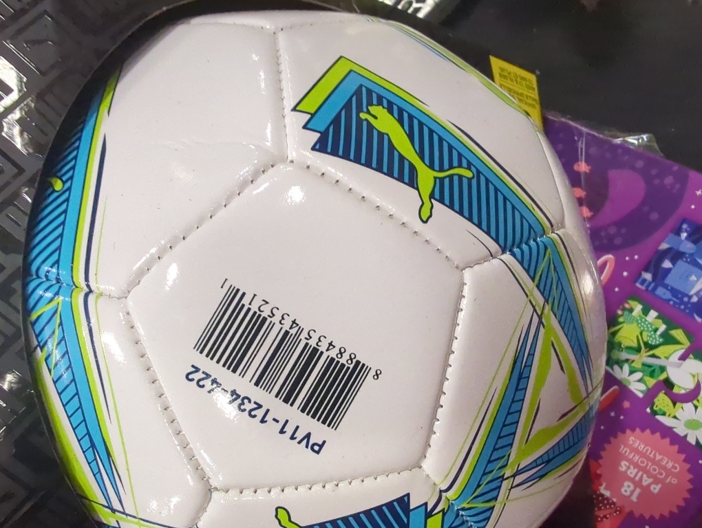 New Puma Size 5 Soccer Ball (White/Blue)
