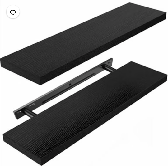 2 AMADA HOME FURNISHING Floating Shelves Wall Mounted, Black