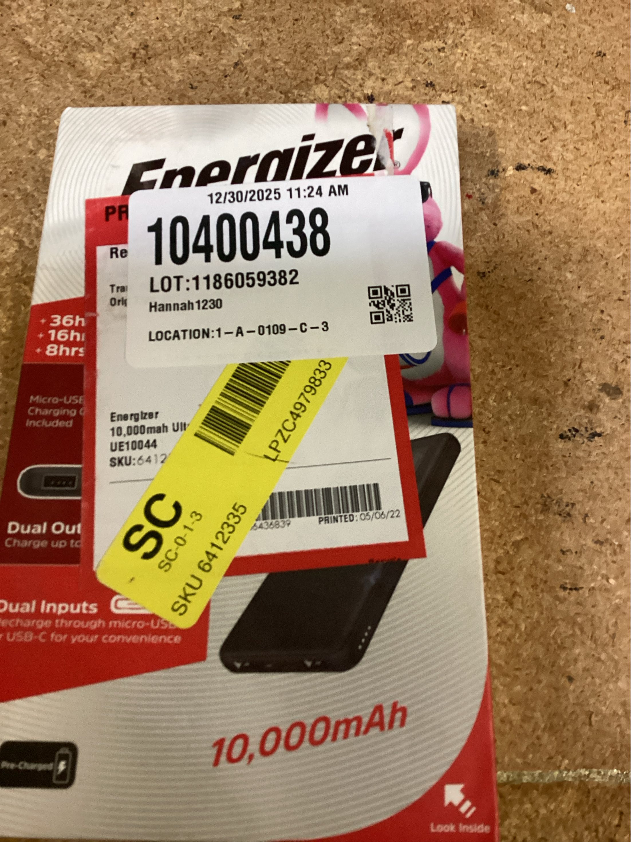 Carregador Portátil Energizer UE10044BK Power Bank 10.000mAh Micro USB USB-C - Preto