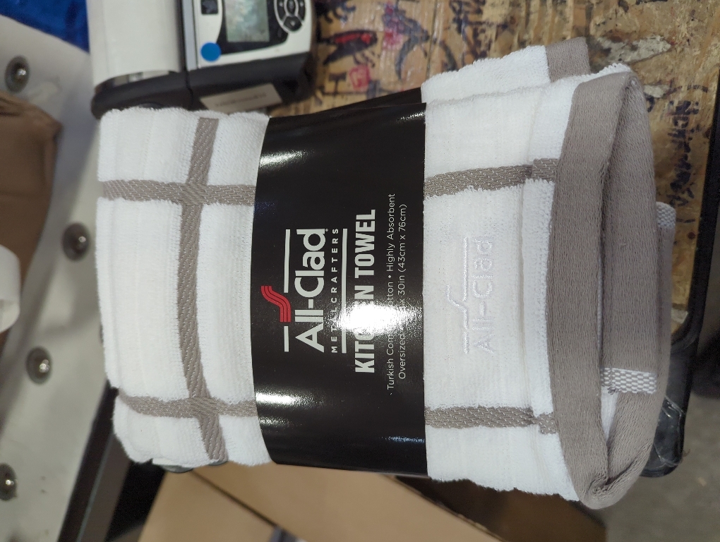 All-Clad Checked Kitchen Towel: Highly Absorbent, Super Soft Long Lasting - 100% Cotton, 17x30 Tea Towel for Cleaning & Drying Dishes, Pans, Glassware, or Countertops, (1-Pack), Titanium Gray