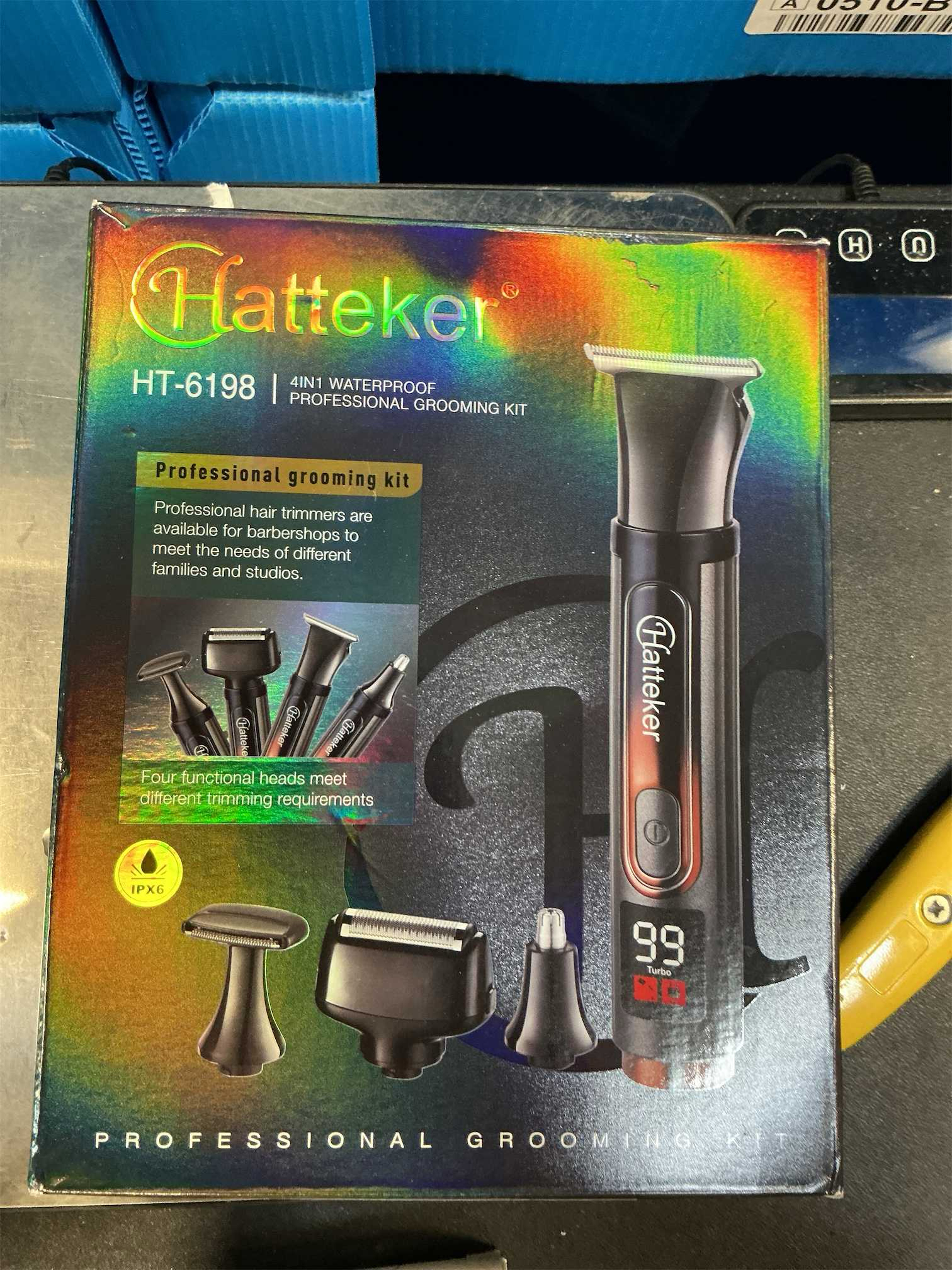 Hatteker Upgraded Mens Electric Back Shaver Body Grooming kit Body Trimmer Facial,Arm,Chin Beard Trimmer Cordless Hair Clipper with Adjustable Extension Handel Waterproof LED Display