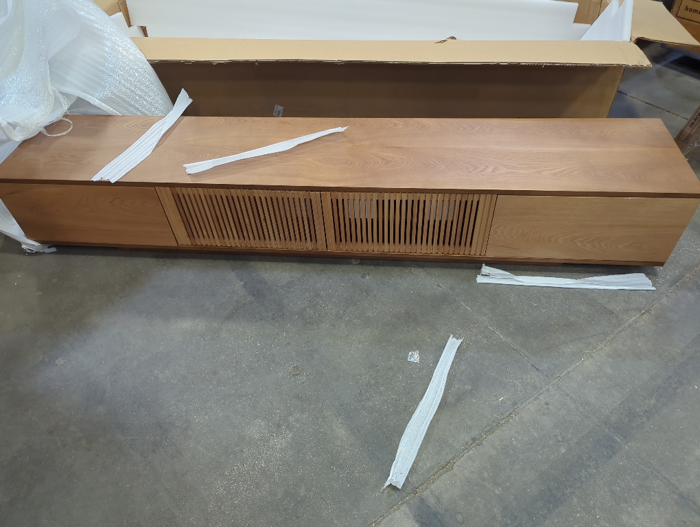 Wooden 4 Door Entertainment Center With Push In Doors