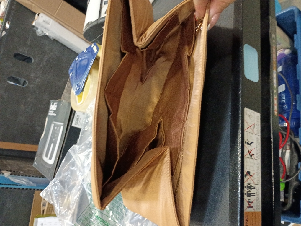 Organizer for Tote Boat, Small/Medium/Large/Extra-Large, Nylon Bag Insert, Water Resistant Material (Large, GoldBrown)