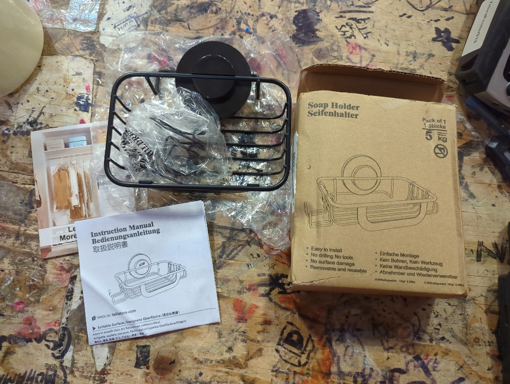 Gecko-Loc Soap Dish Suction mounting Bath soap bar Holder for Bathroom, Metal Bath Shower Bathtub Wall Tile or Kitchen Sink soap or Sponge Dishes - Black