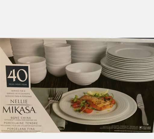 Mikasa Nellie Chip Resistant Bone China 40 Pieces Serves 8 Dinnerware Set. New.