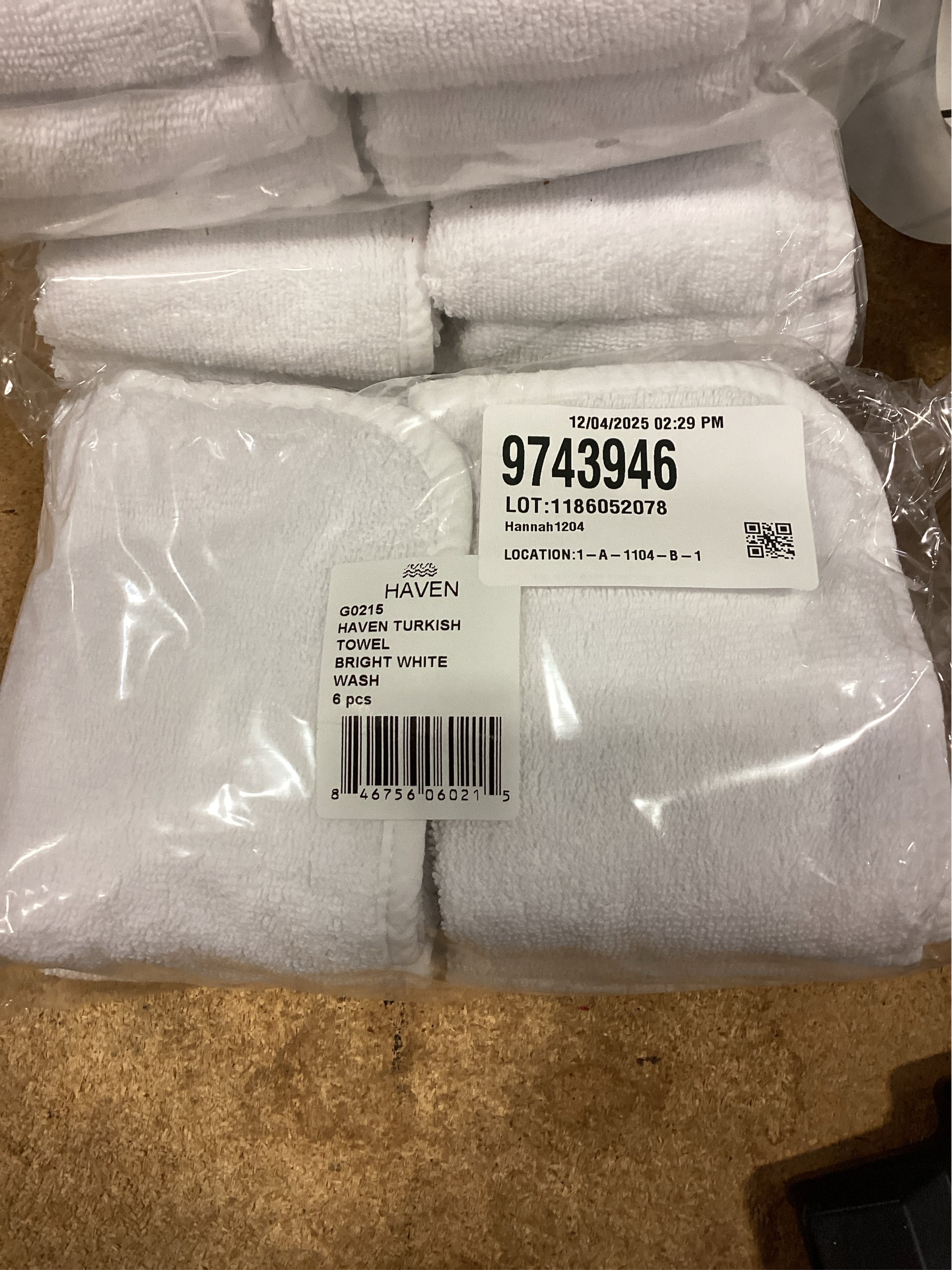 Haven Turkish Cotton Washcloth in Bright White PACK OF 6