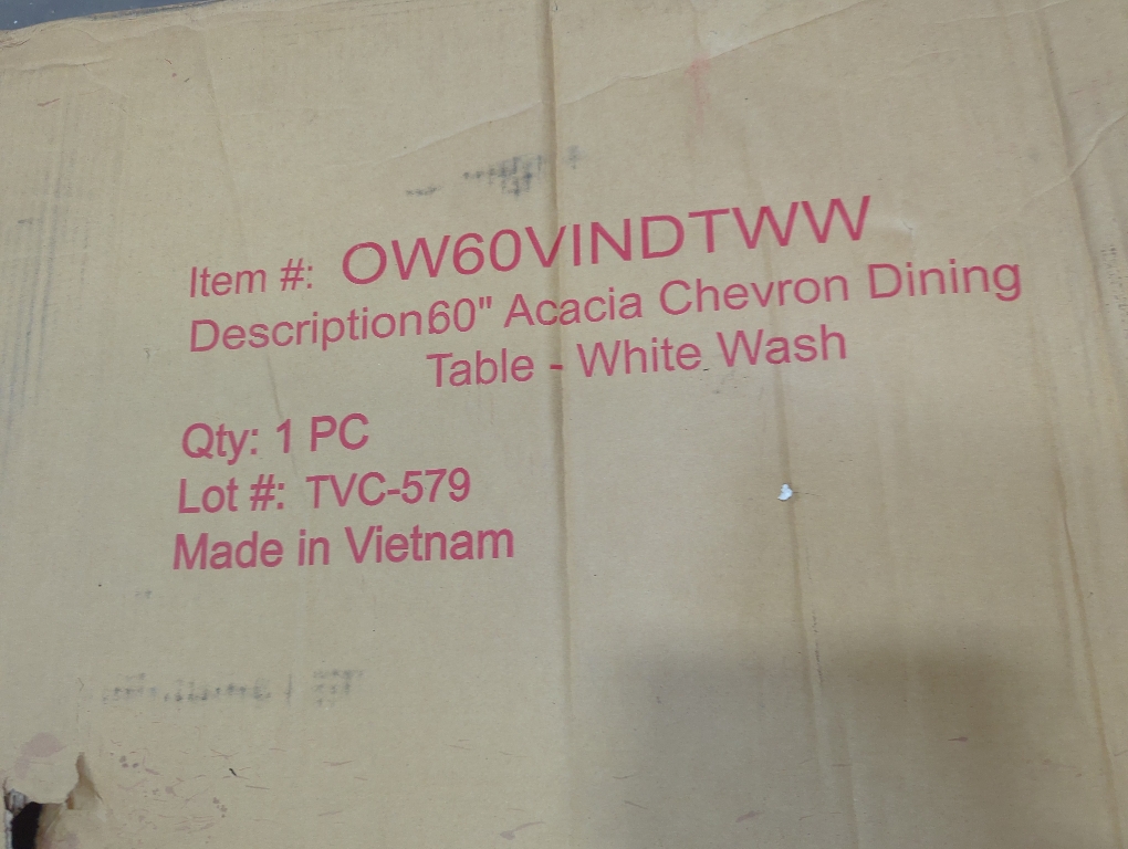 Walker Edison Rectangle Outdoor Dining Table 35-in W x 60-in L Umbrella Hole