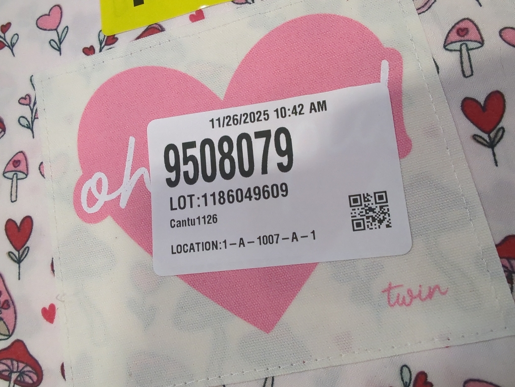 Oh Cupid Twin 3pc Sheet Set Mushroom Pattern