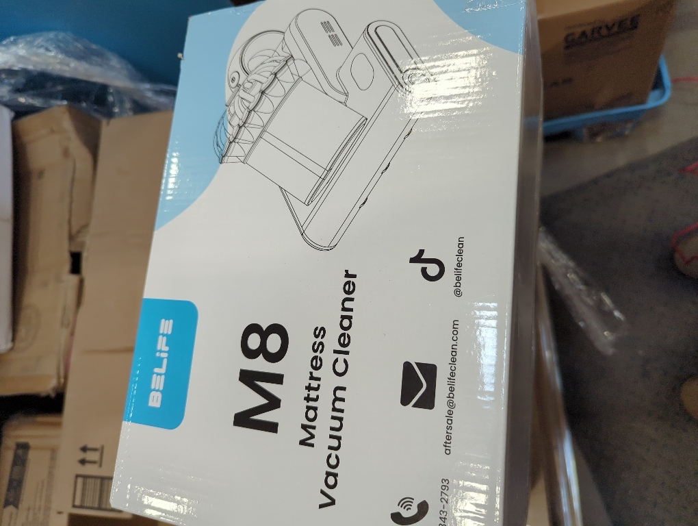 Belife M8 Mattress Vacuum Cleaner, Anti-allergen Bed Vacuum Cleaner with UV & Hot Air & High Heating, 550W 18Kpa Powerful Suction Double-Cup Handheld Vacuum for Bed, Couch, Sofa, Corded (Blue)