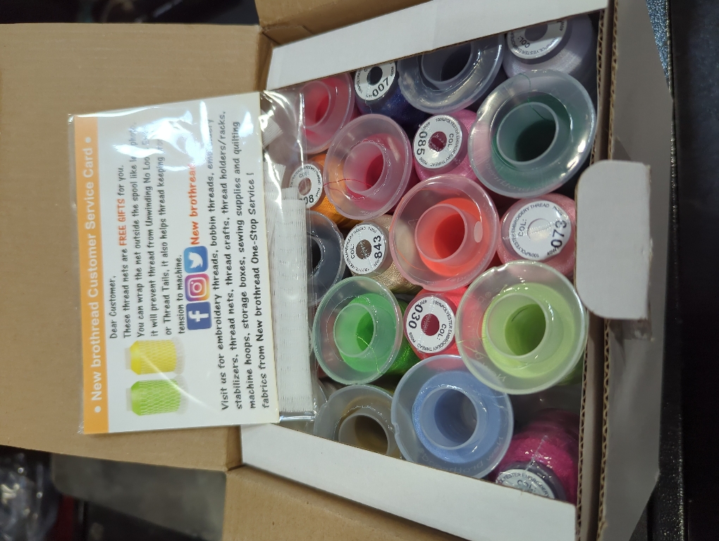 New brothreads 40 Colors 100% Polyester Machine Embroidery Thread 550yd with Thread Nets - Compatible for Home-Based Embroidery Sewing Machine