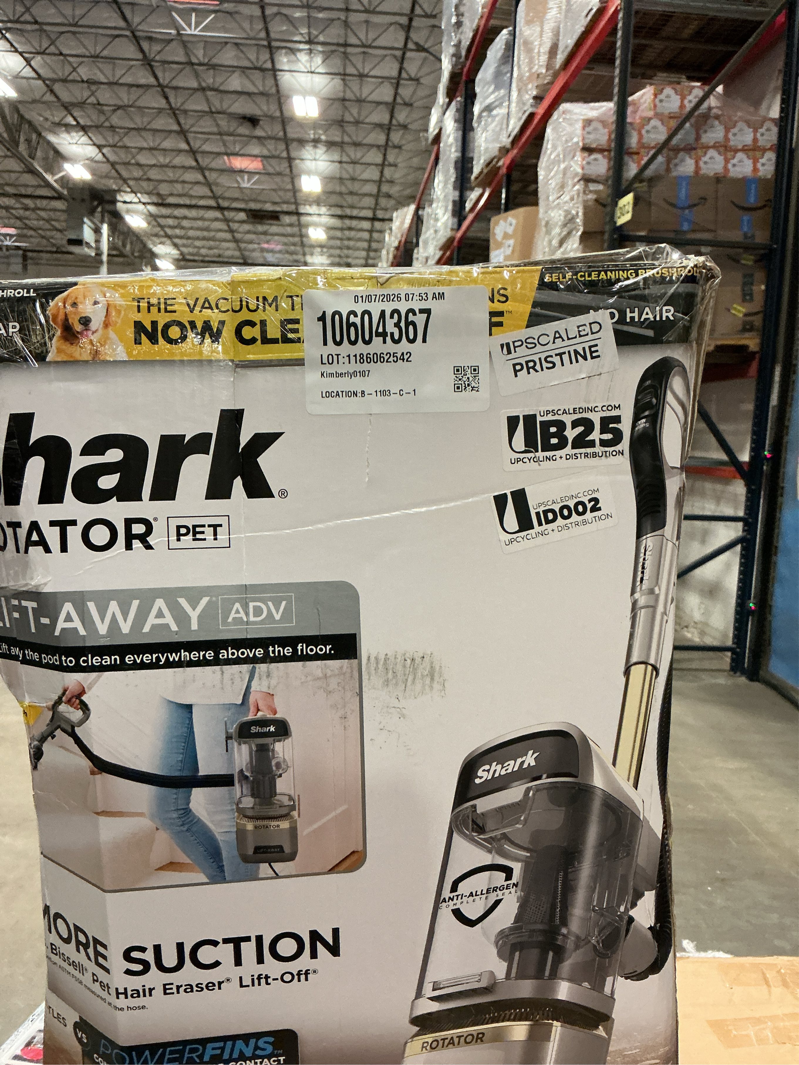 Shark Rotator Lift-Away ADV DuoClean PowerFins Upright Vacuum with Self-Cleaning Brushroll LA502 - Silver