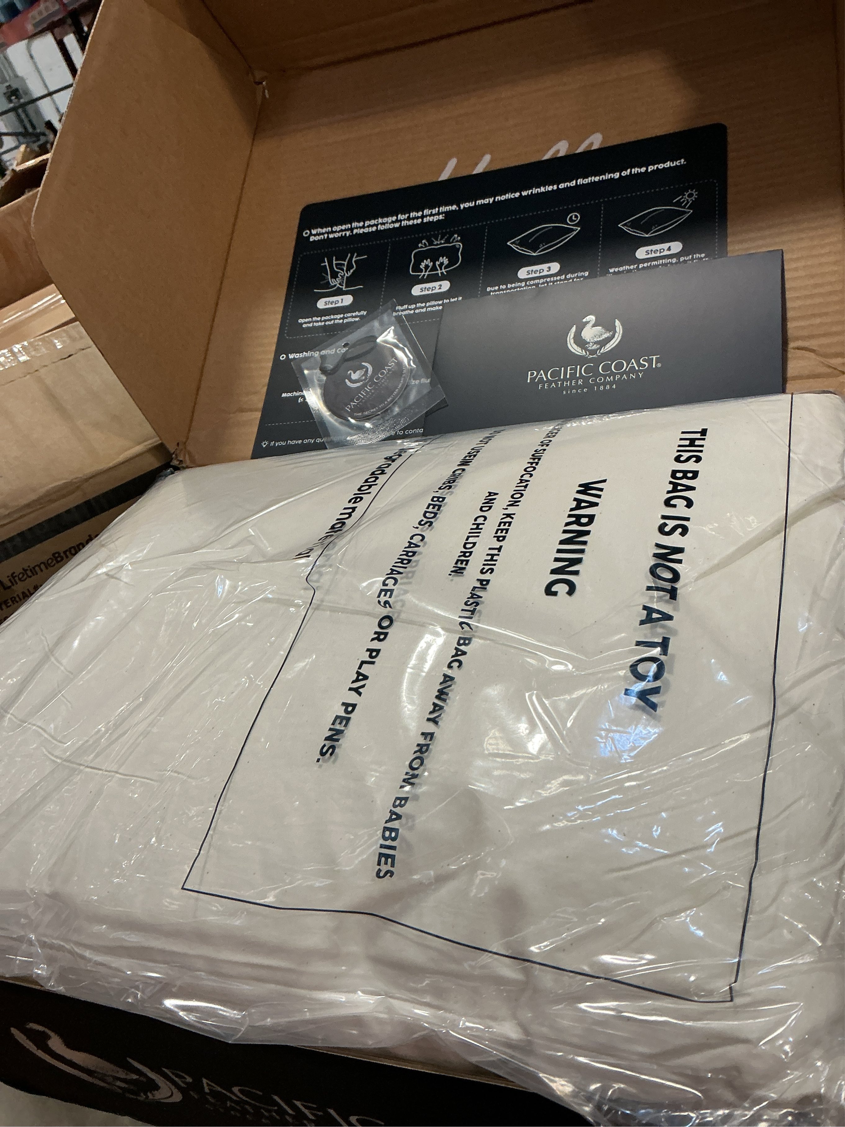 Pacific Coast Goose Feather and Down Pillows, Queen Size Set of 2, Gusseted Pillows, Bed Pillows for Sleeping, Good for Side and Back Sleepers, 100% Organic Cotton Cover