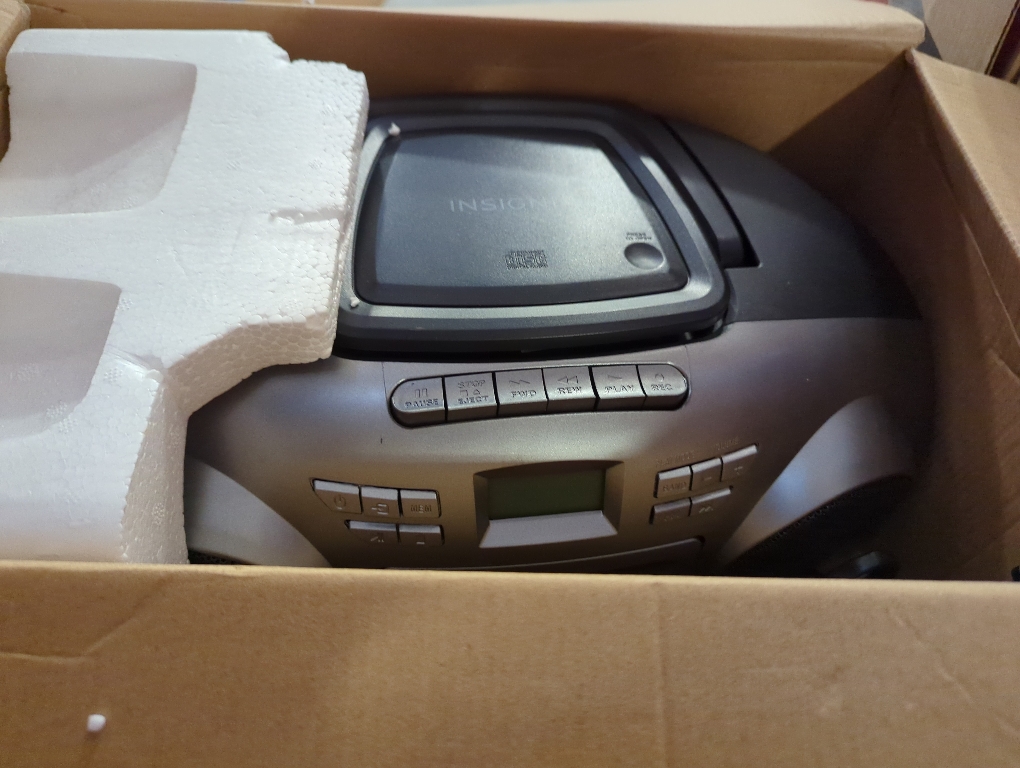 Insignia AM/FM Radio Portable CD Boombox with Bluetooth