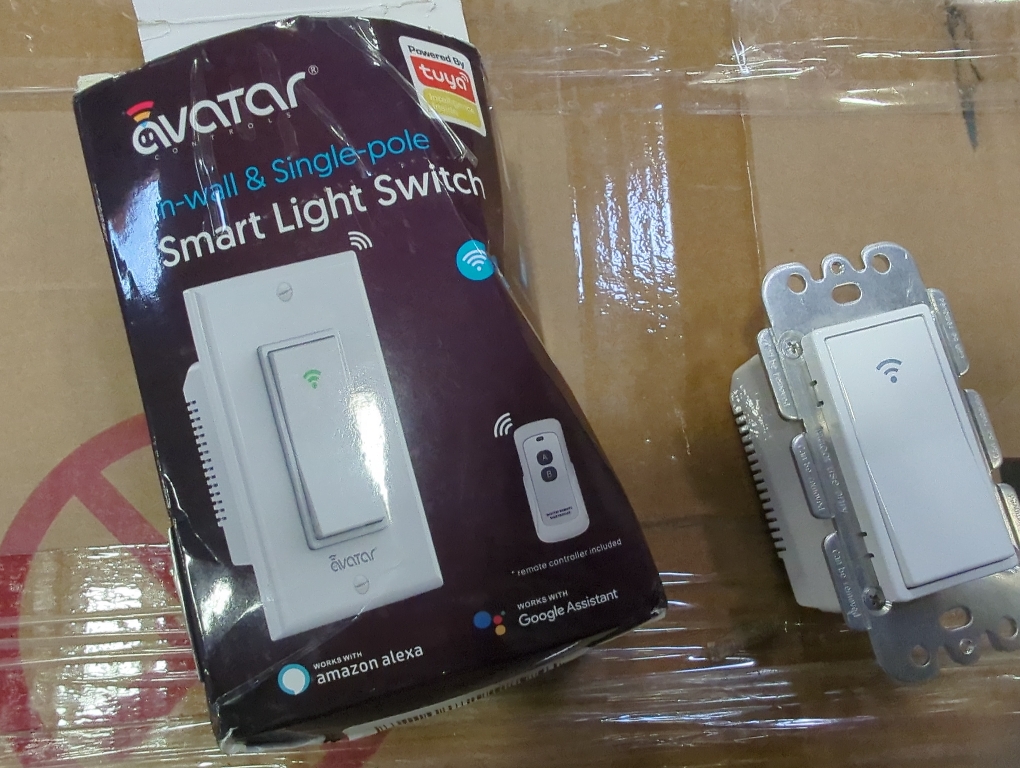 Smart Switch with Remote Control with Alexa/Google Home Light Smart Home Electrical Switch Single-Pole 2.4GHz Wi-Fi Timer Wall Switch Neutral Wire Needed