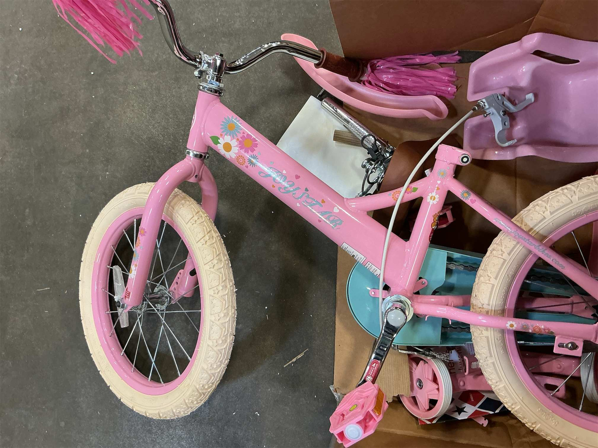 JOYSTAR 12 14 16 Inch Kids Bike with Training Wheels Girls Bike with Doll Seat Basket & Streamers Kids Bicycle for Girls 2-7 Years Toddler Girl Bikes