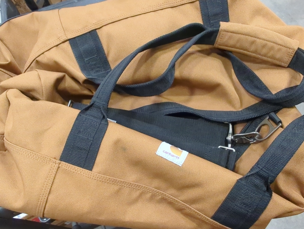 Color brown Carhartt Classic Duffels, Heavy-Duty Bag for Jobsite, Gym and Travel