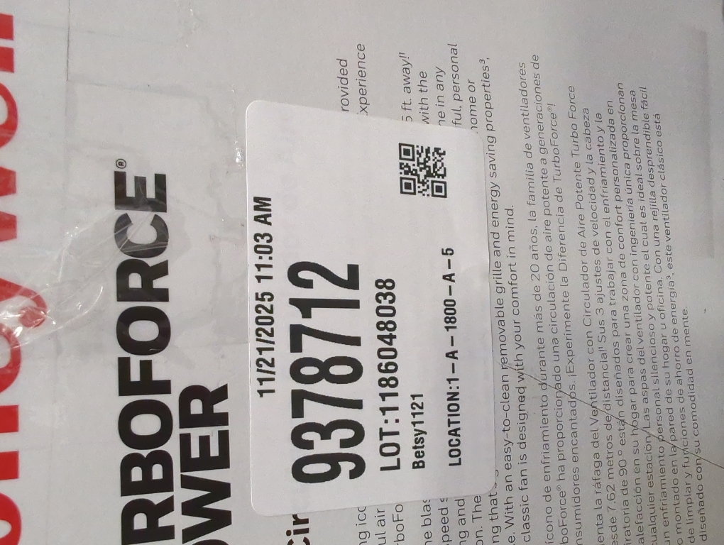 Honeywell TurboForce 11.3 in. H 3 speed Air Circulator Fan