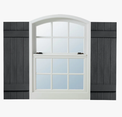 Four Board and Batten Closed Vinyl Shutters Pair Black