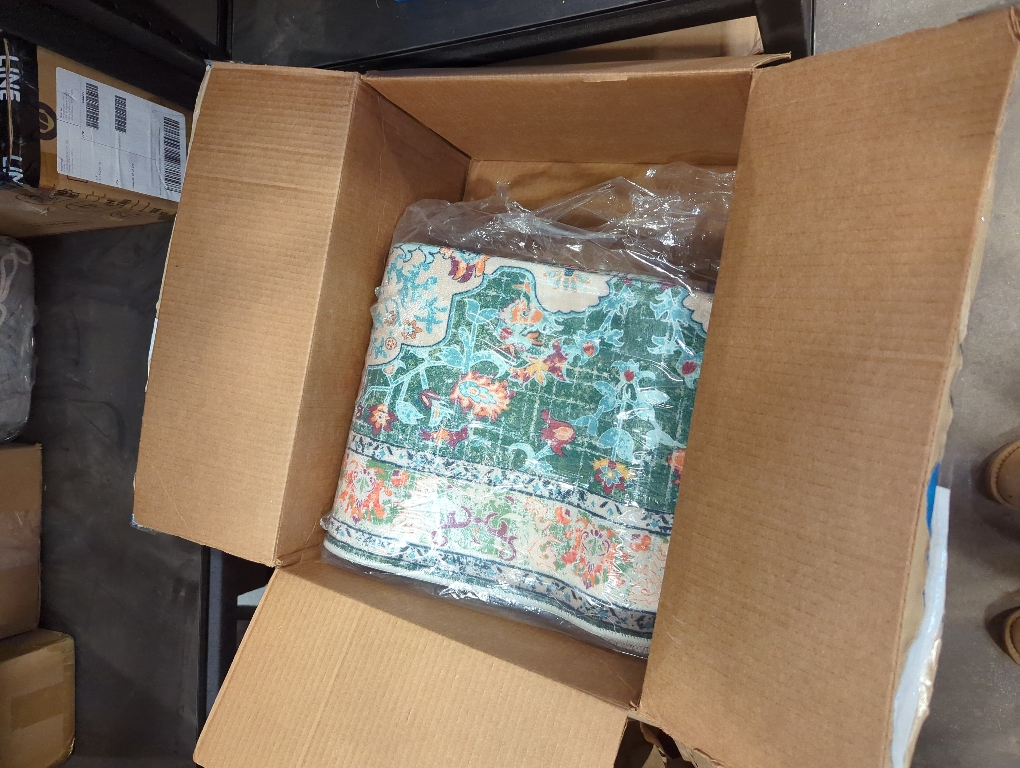 Area Rug 8x10 Washable Rug, Vintage Boho Medallion Rugs Non-Slip Soft Low Pile Large Distressed Rug Indoor Retro Carpet for Living Room Bedroom Dining Room Home Office (Green Beige, 8'x10')