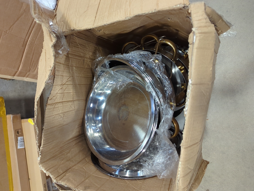 6QT Gold Chafing Dishes for Buffet, 304 Stainless Steel Food Pan with Lid, Round Chafing Dish Buffet Set of 4 Pack Food Warmer, Food Warmers for Parties Buffet Catering Events Dinners