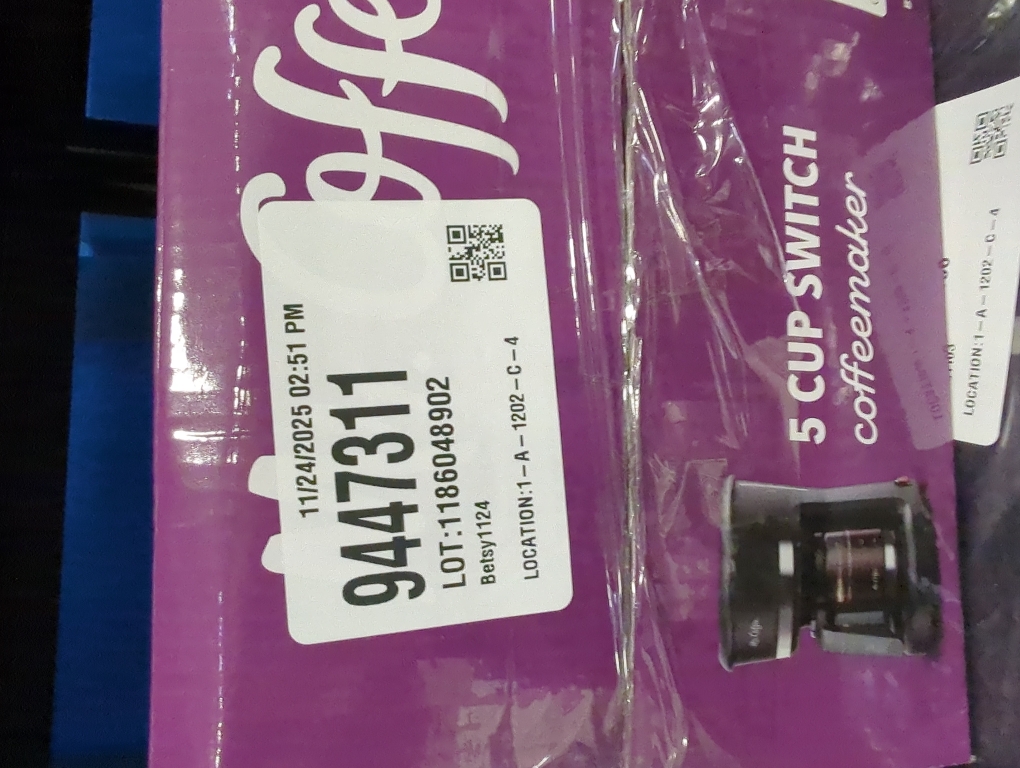 Mr. Coffee 5-Cup Switch Coffee Maker Black: Small Drip Coffee Machine, Electric, Paper Filter, 25 oz Capacity