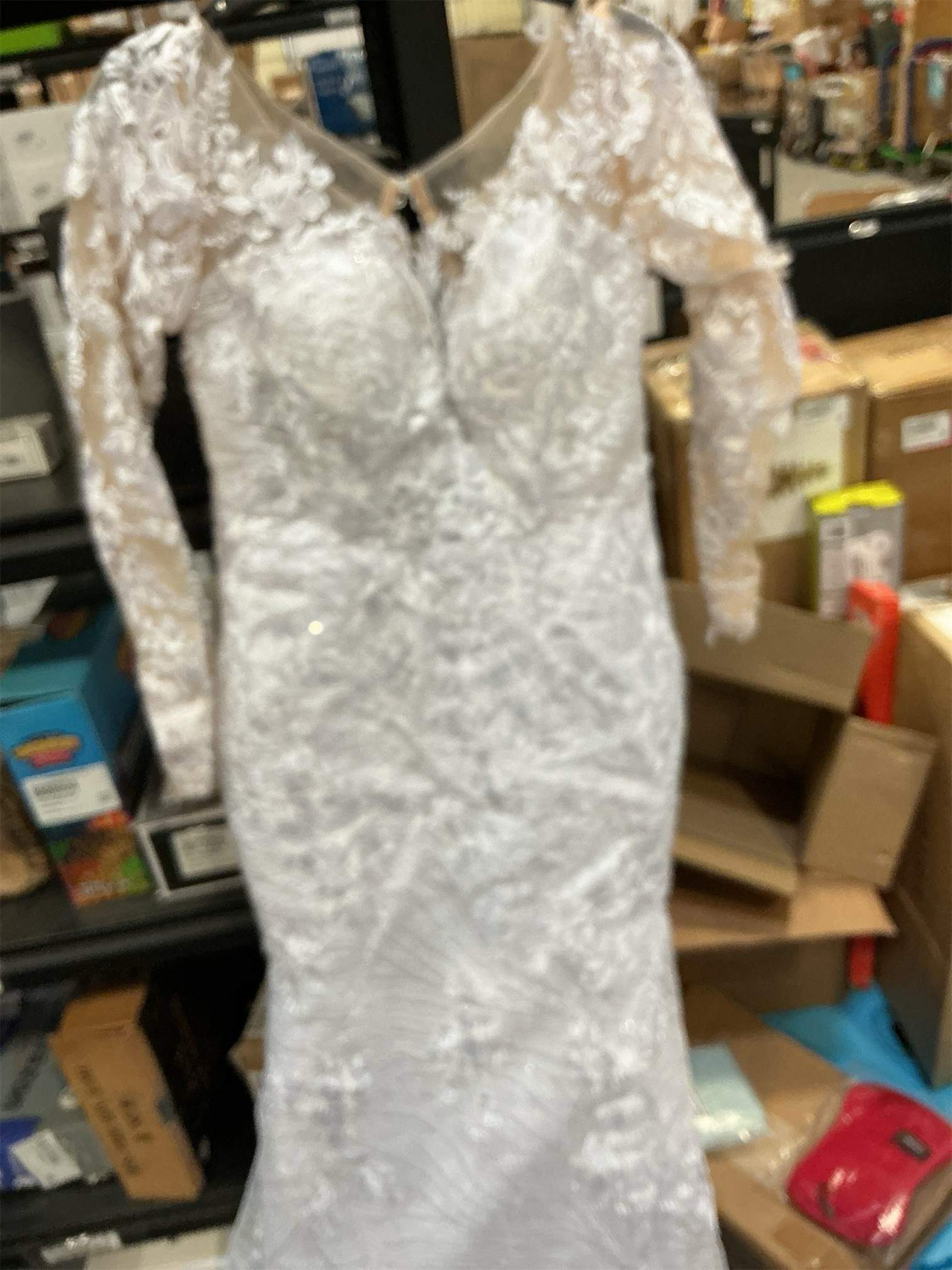 Size M Romantic Bridal Gown Detachable Train Mermaid V Neck Long Sleeve Wedding Dresses with Appliques 2024