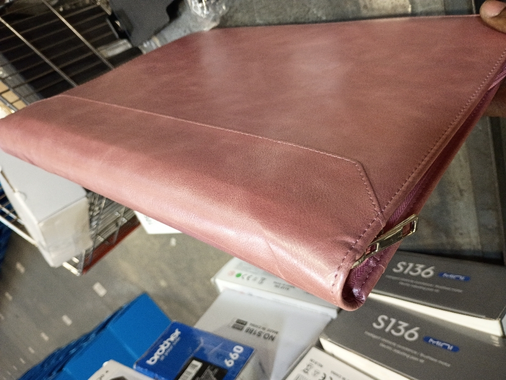 Planner Binder,Padfolio for Women,Leather Binder 3 Ring, A4 Binder Planner with Laptop Pocket,Legal Size Portfolio Organizer,Business Portfolio for Women,Rose Gold