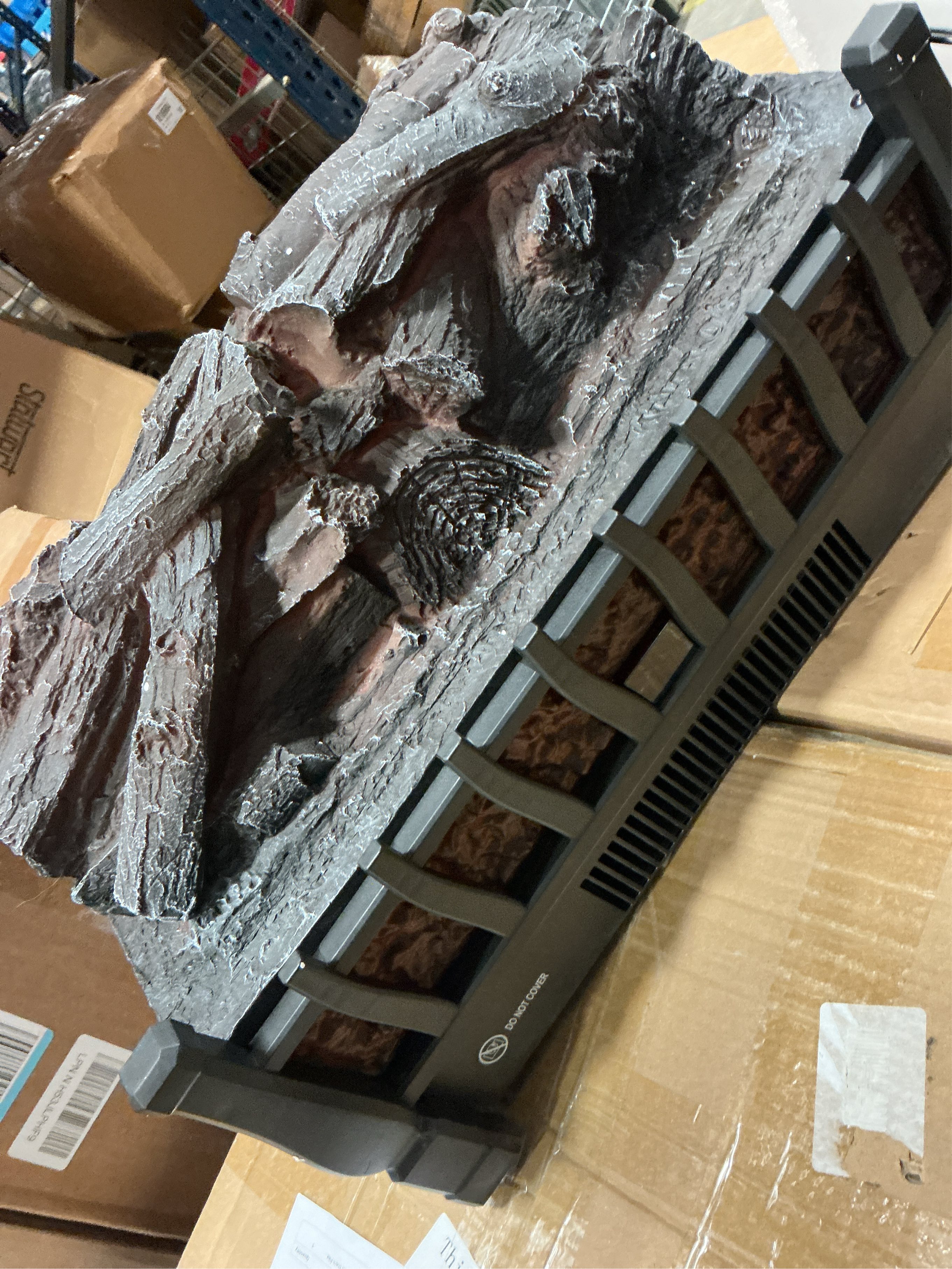 Electric Fireplace Logs Inserts Heater with Infrared Remote Controller 5 Flame Brightness 24 H Timer Overheating Protection for Home and Office Decor Black