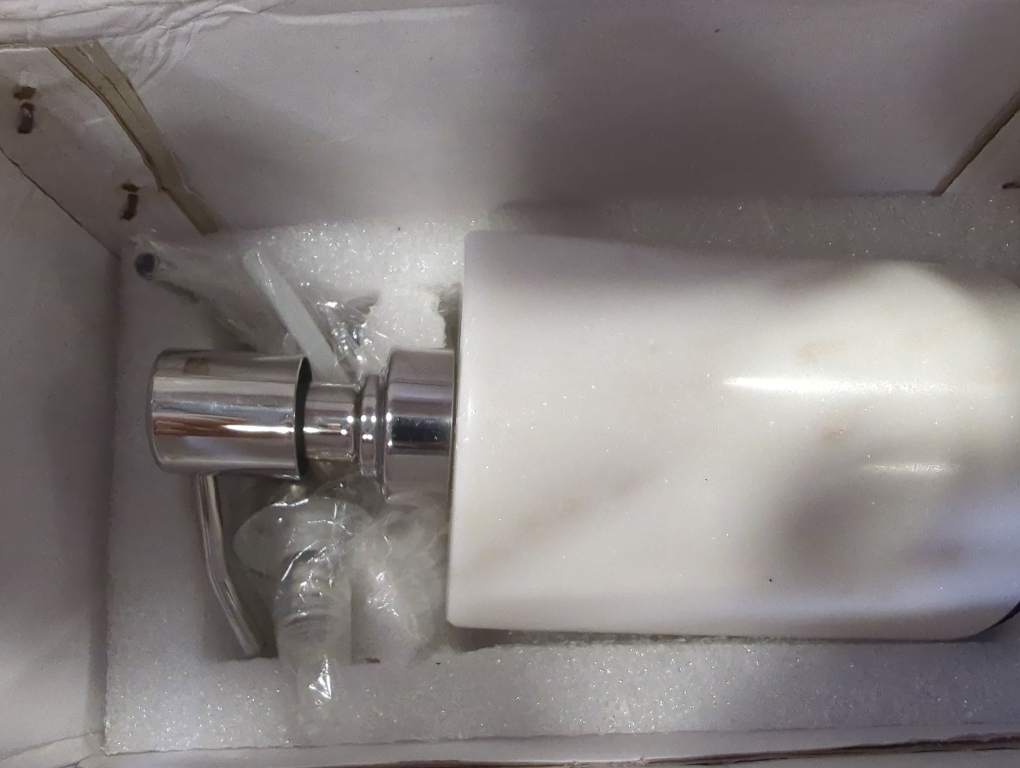 Color White Marble Soap/Lotion Dispenser - Stone Bathroom Accessories Set Marble Bath Set - White