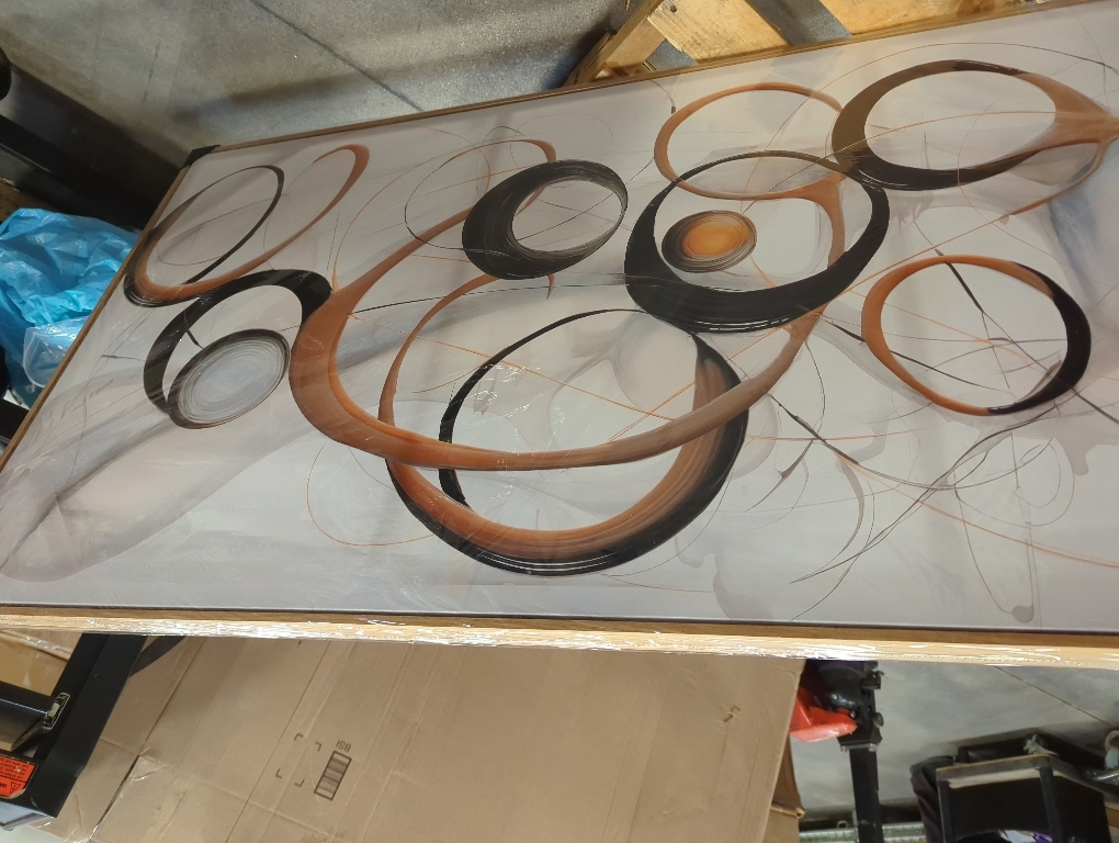 Abstract Wall Art, Modern Framed Canvas Wall Art for Living Room, Large Wood Wall Art Decor, Brown and Black Office and Kitchen Decorations, Bedroom Aesthetic, Modern Painting Print 20×40