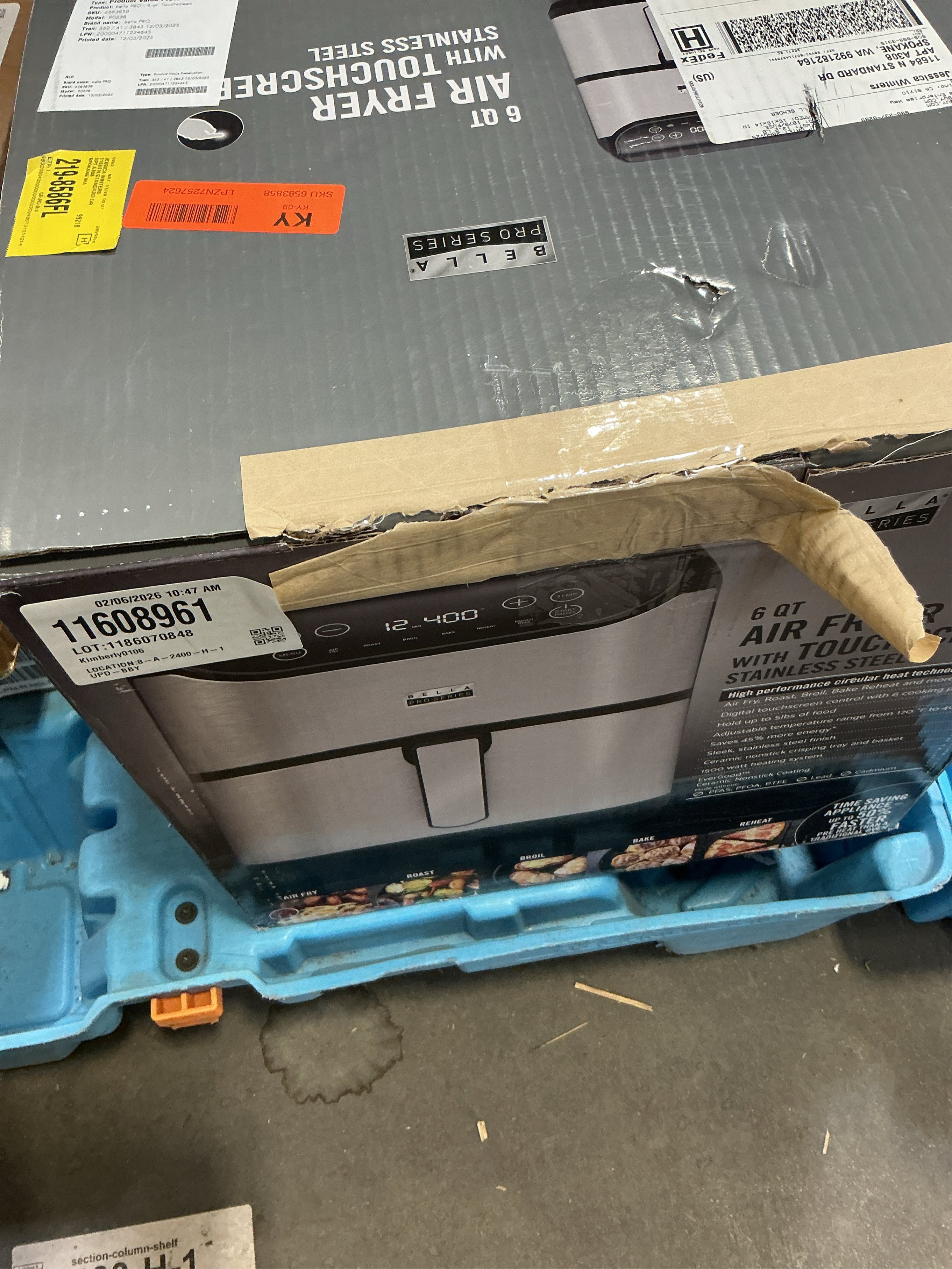 Bella PRO - 6-qt. Touchscreen Air Fryer - Stainless Steel