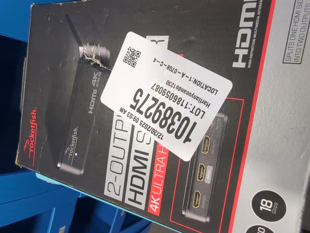 Rocketfish 2-Output HDMI Splitter with 4K at 60Hz and HDR Pass-Through - Dual HDMI Splitter with Easy Setup - HDMI Splitter Output Supports 2 HDMI Displays - Splitter with 4k & HDR Compatibility