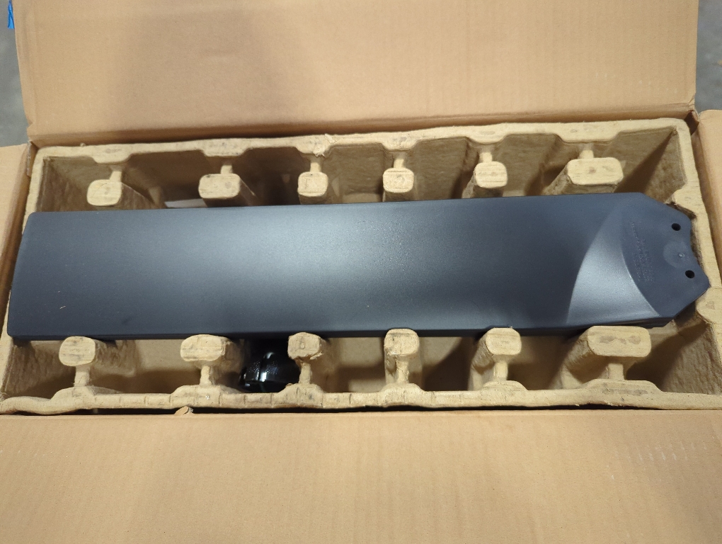 Harbor Breeze Reidsport 44-in Matte black Color-changing Integrated LED Indoor/Outdoor Downrod or Flush Mount Ceiling Fan with Light and Remote (5-Blade)