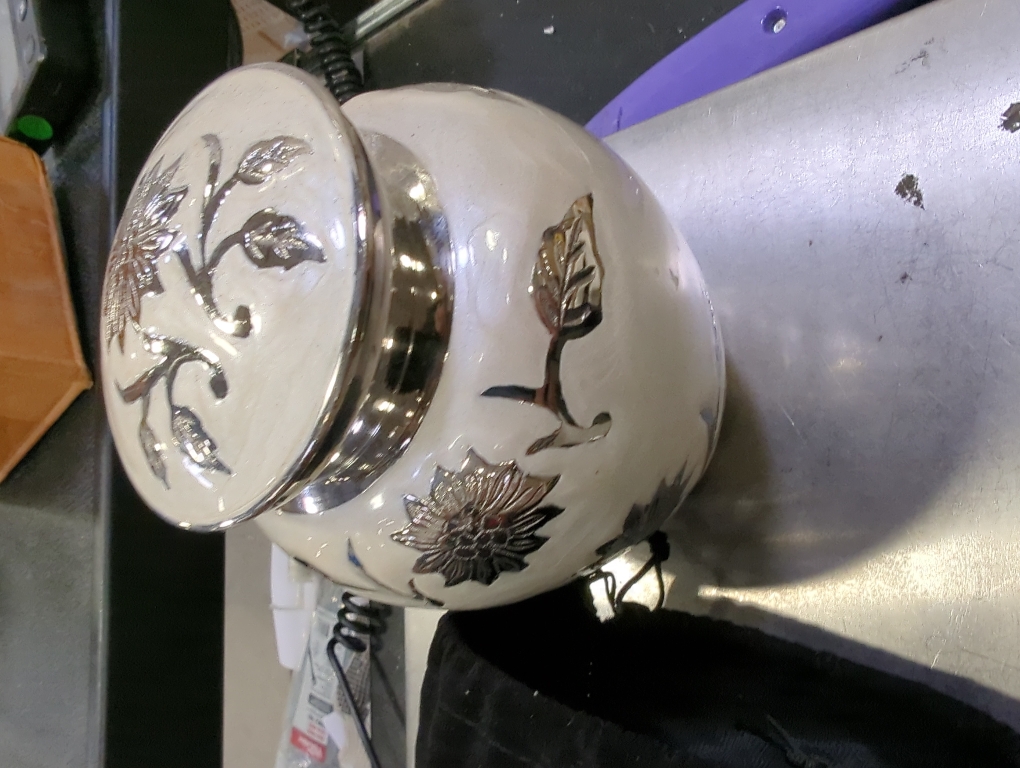 eSplanade Cremation Urn Memorial Container Jar Pot | Metal Burial Urns | Keepsake for Ashes | Brass - White - 6 Inches (Medium)