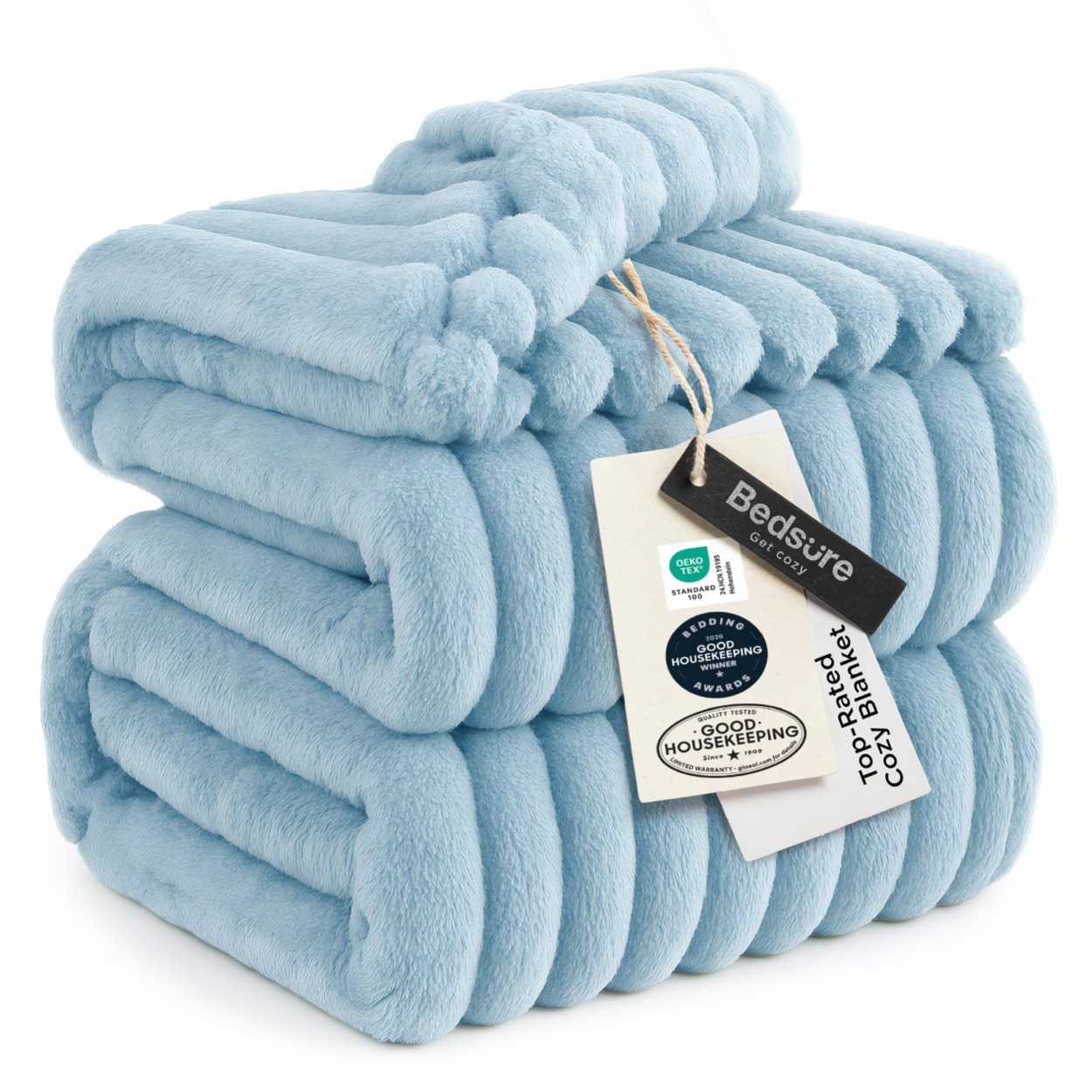 Bedsure GentleSoft Blue Fleece Blanket for Couch - Cozy Soft Blankets for Women, Cute Small Throws for Girls,