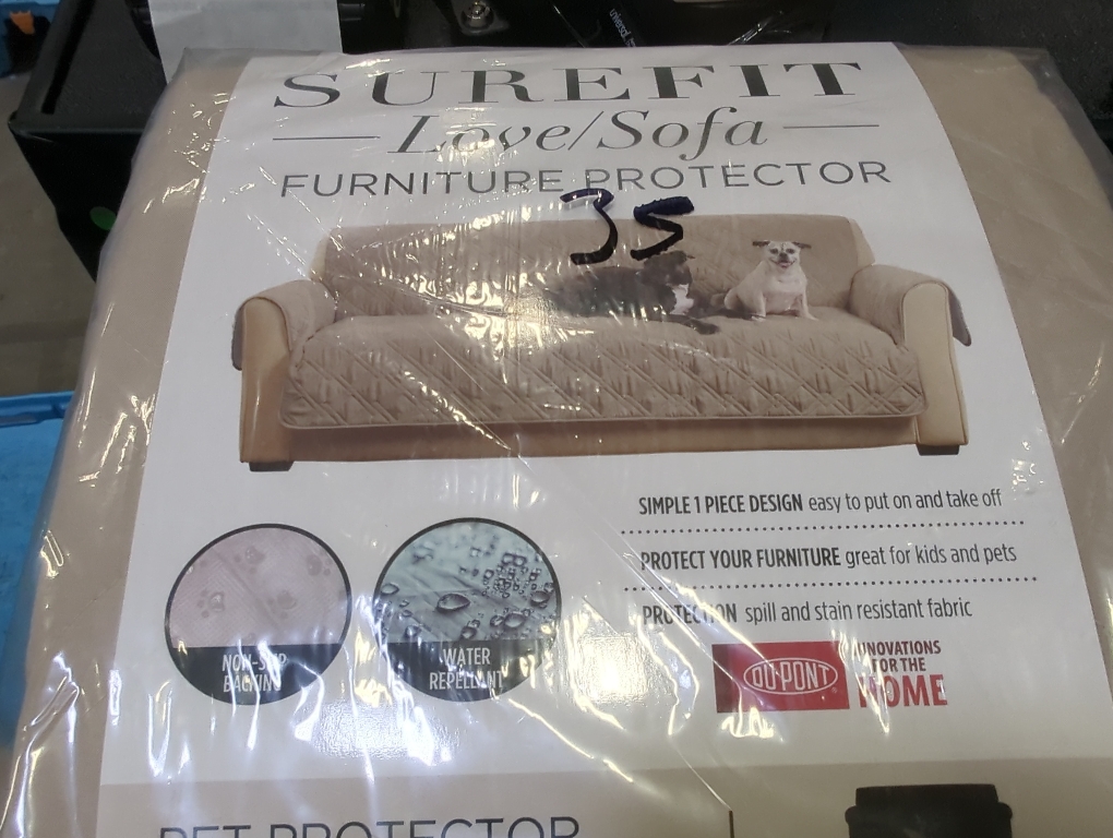 SureFit Pet Protector Sofa Furniture Cover in Taupe