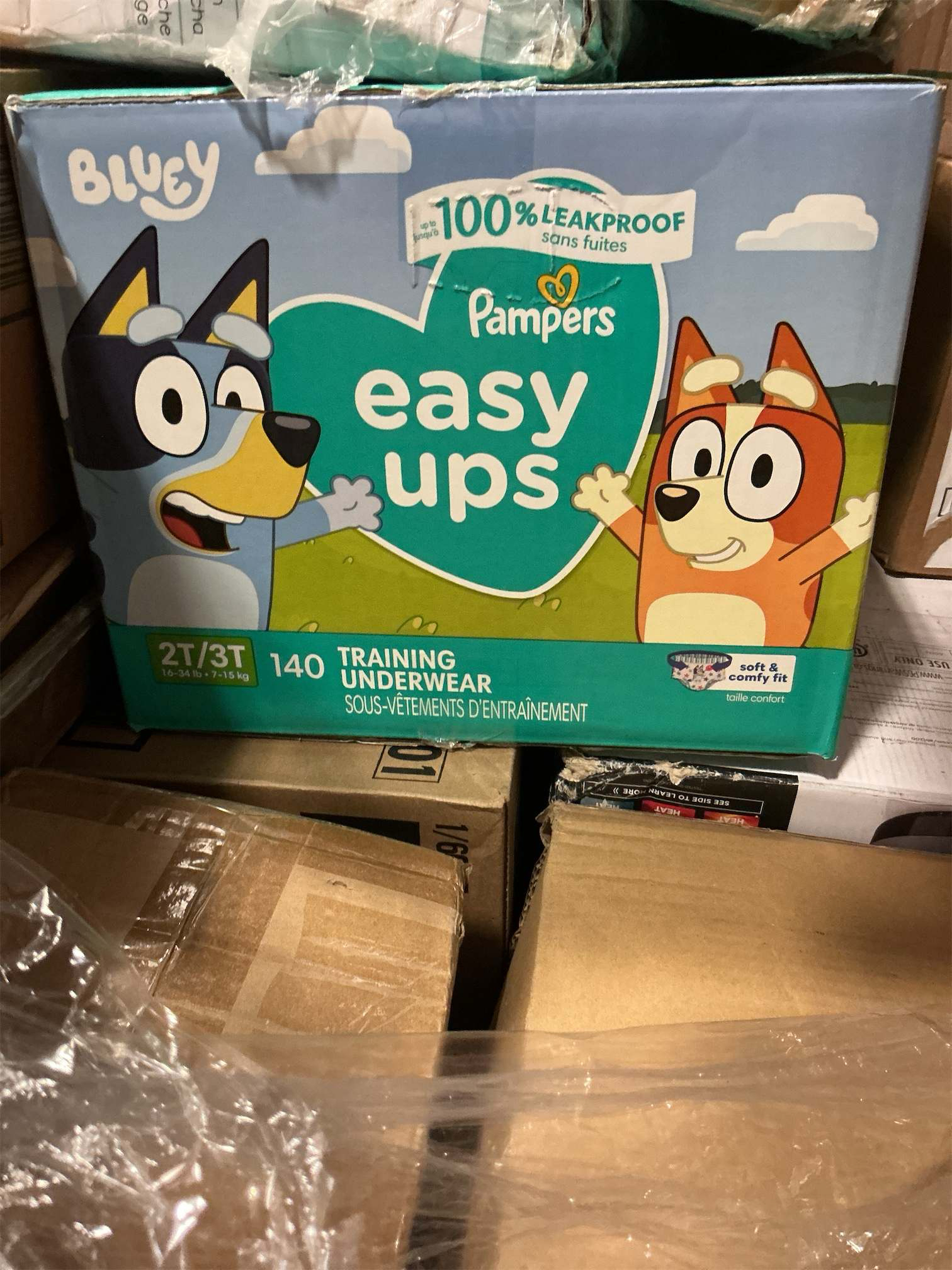 Pampers Training Pants - Easy Ups Boys & Girls Bluey - Size 2T-3T, 140 Count, Children's Potty Underwear (Packaging May Vary)