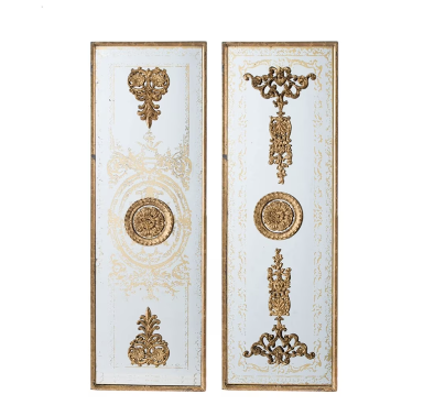 2pc 48 Mirror Wall Decor -, Gold Framed