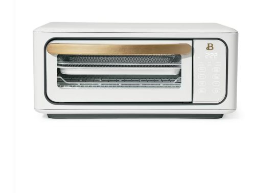 Beautiful Infrared Air Fryer Toaster Oven, 9-Slice, 1800 W, White Icing by Drew Barrymore