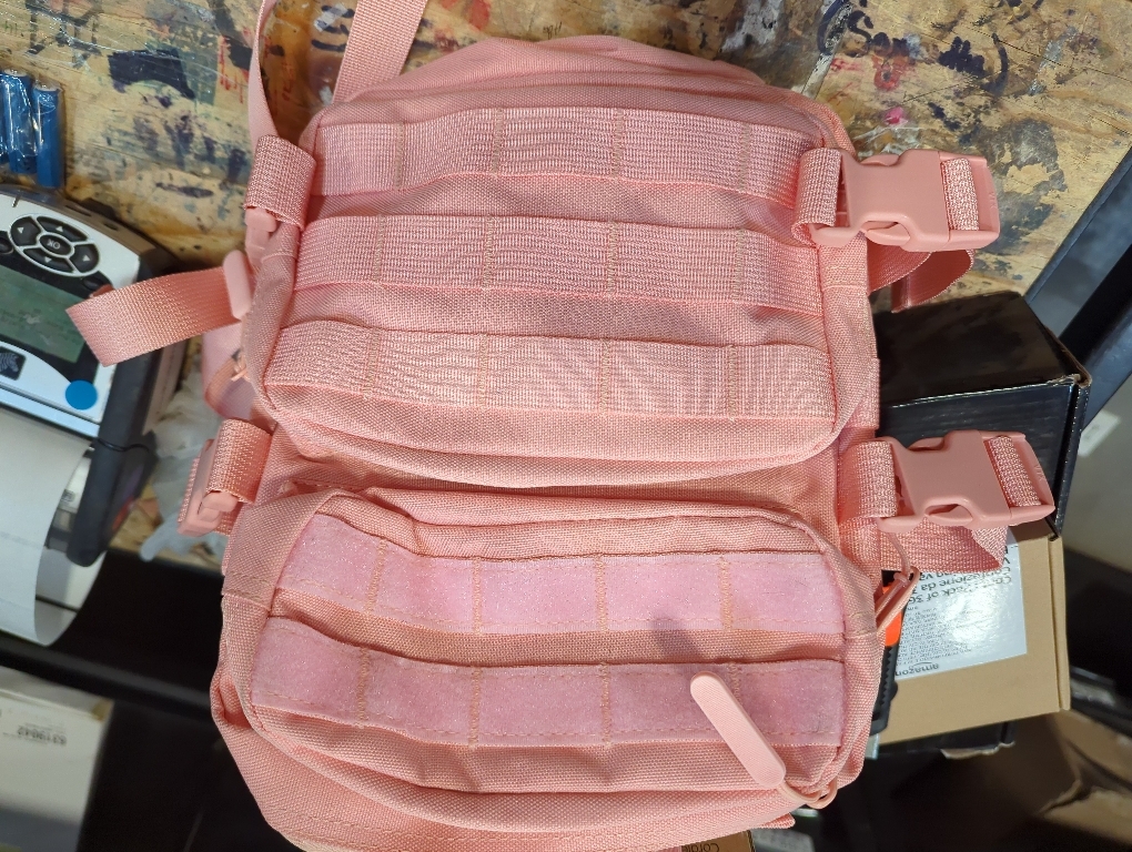 Mini Tactical Backpack for Women, Small Gym Backpack 9L Molle Bag for Woman of Travel, Camping Hiking Sports Running(Pink)