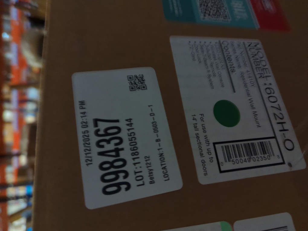 Genie 6072H-O, Wall Mounted with Complete Accessories