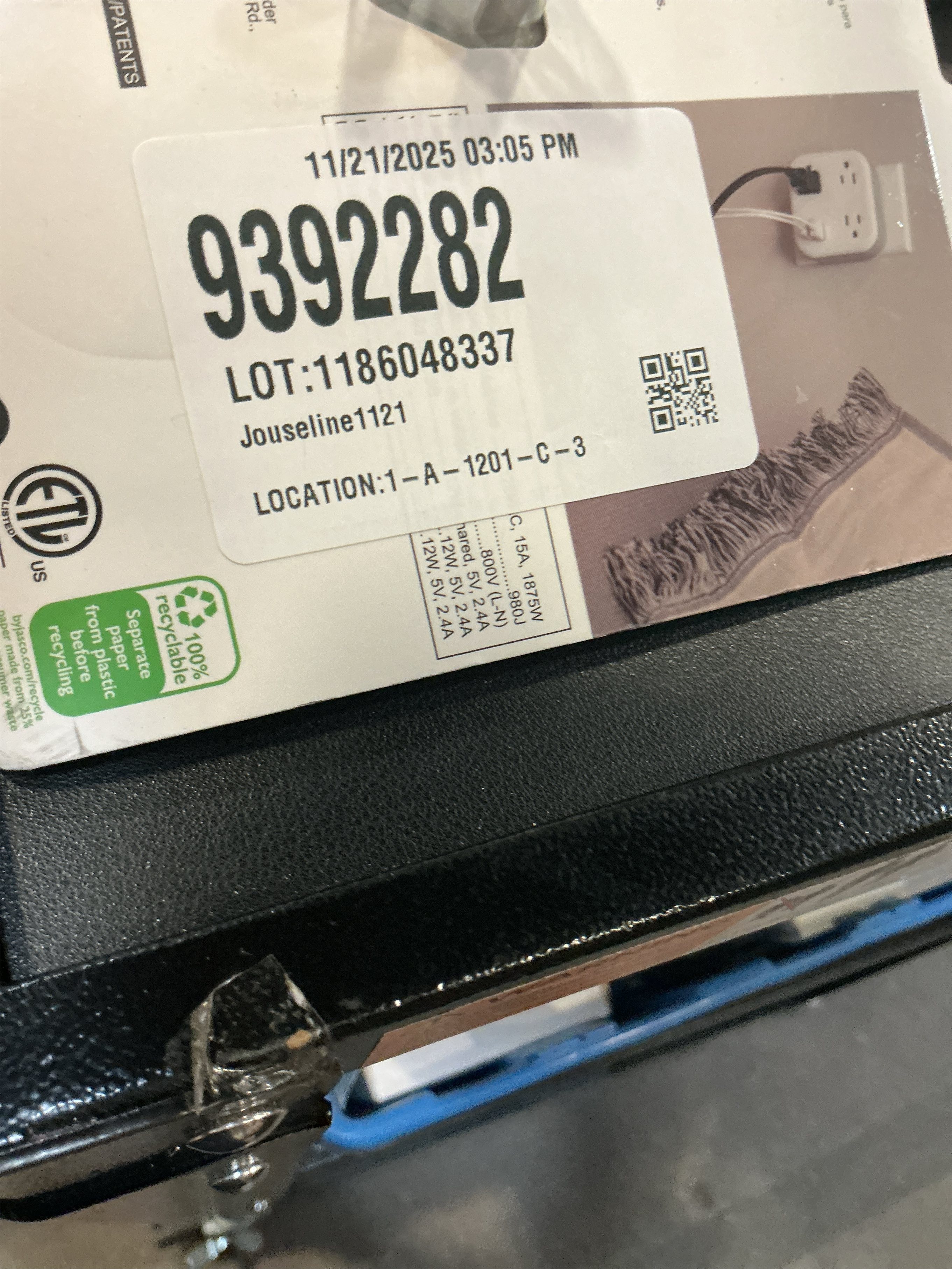 GE 3 Outlet Surge Tap with 1 USB-A and 1 USB-C 980 Joules White