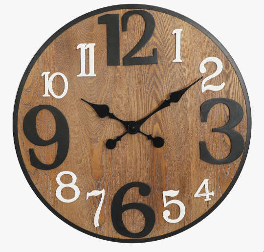 Kynlee Wood 24 Wall Clock