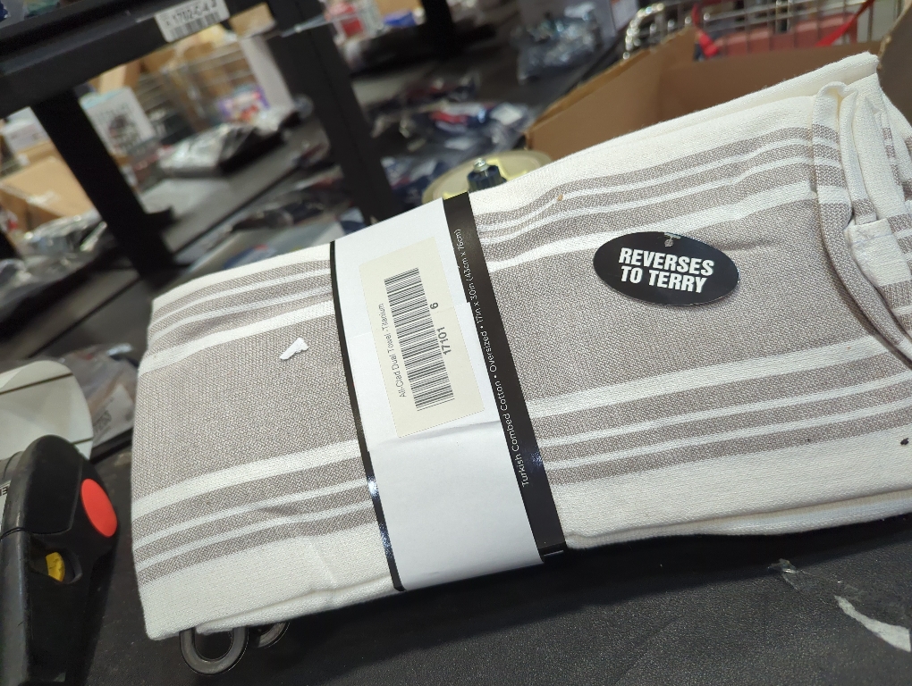 All-Clad Striped Dual Kitchen Towel in Titanium pack of 3