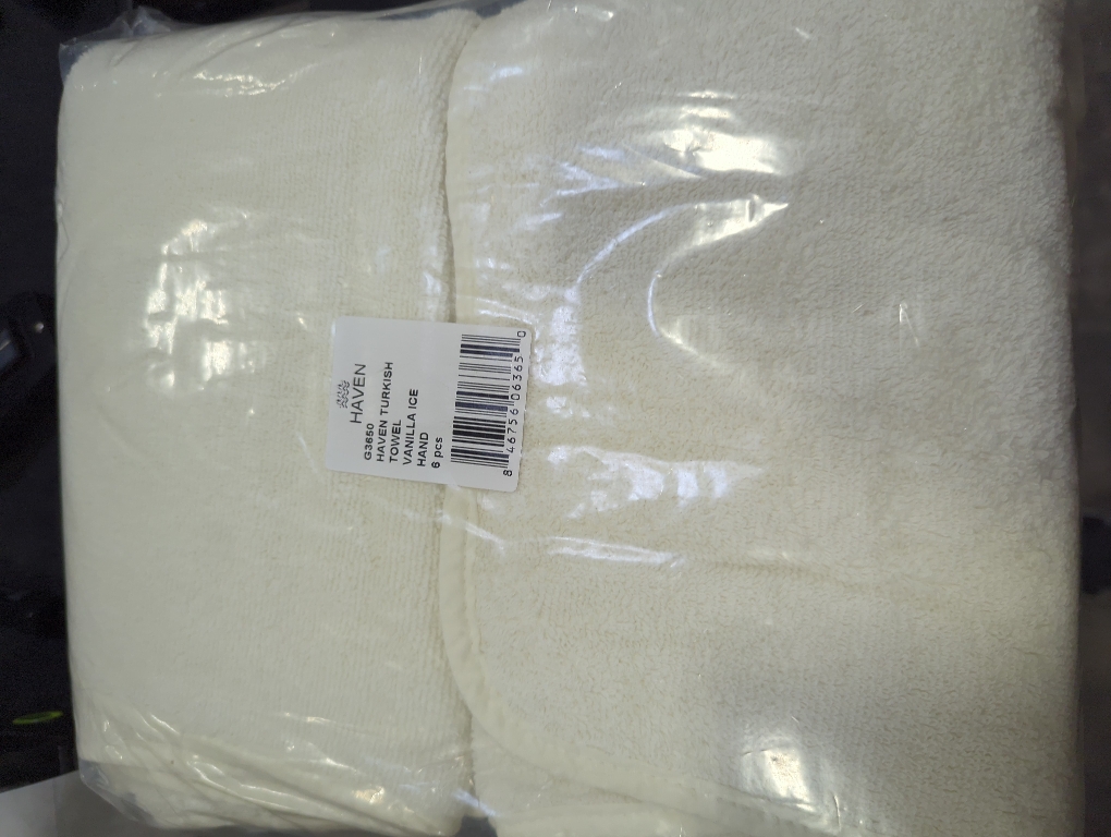 Haven Turkish Cotton Hand Towel Vanilla Ice 6pc