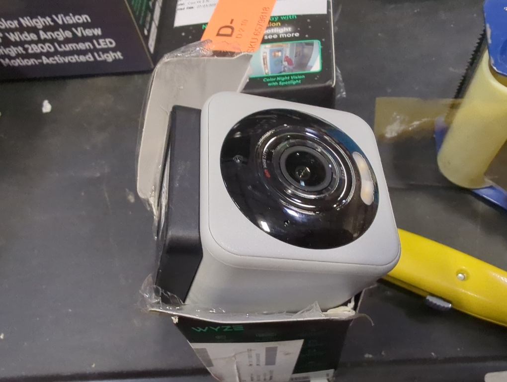 Color Grey Wyze Cam V4 Plug-in Indoor and Outdoor Smart-Enabled Security Camera